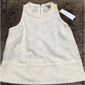 BCBGeneration Crochet Tank Jacquard Racer Blocked Size XS